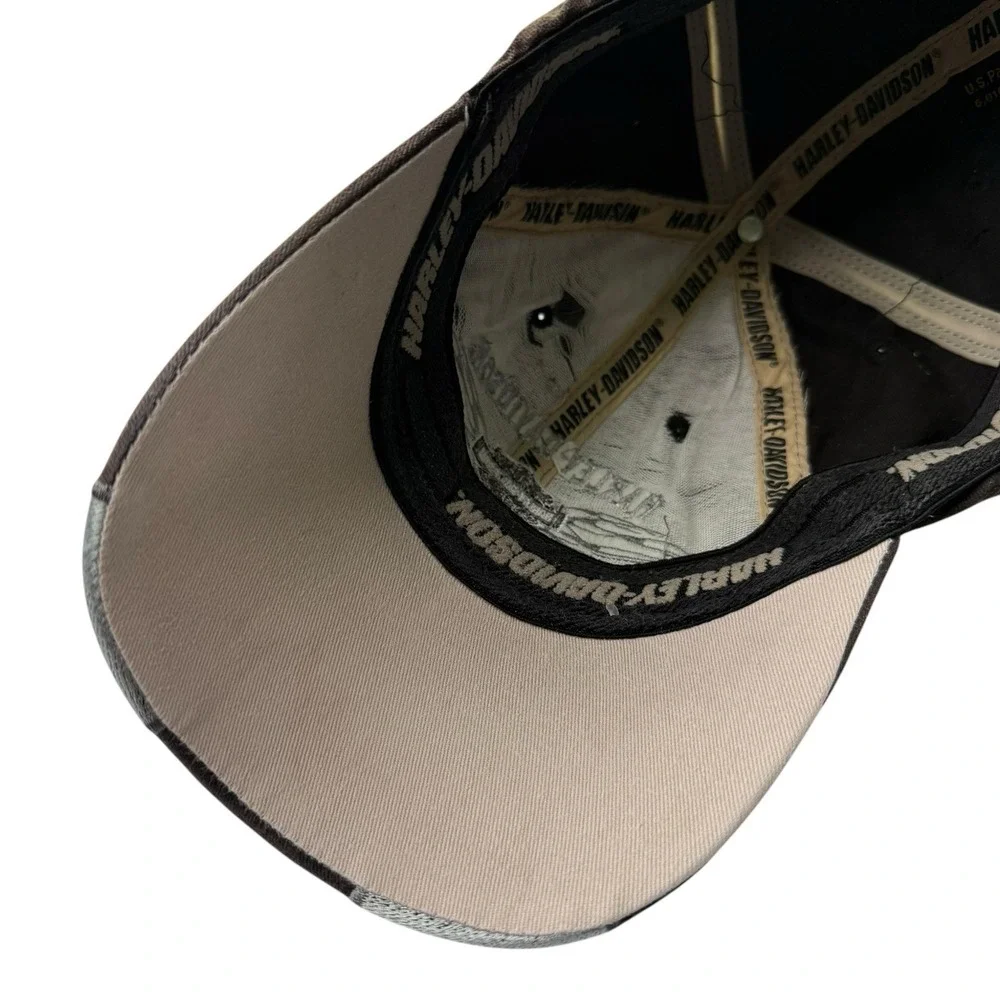Harley Davidson Brown Flame Stretch Fit Hat Orlando Florida Embroidered